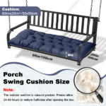 Outdoor Bench Cushion, 60 × 20 × 4 Inch, Tufted Waterproof Swing Cushion with Ties, for Patio Bench or Window Seat - Image 3