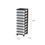 9-Drawer Narrow Plastic Storage Drawer Cart with Organizer Top, Black (Shipment from Walmart) - Image 2
