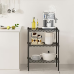 3-Tier Storage Shelf Unit,31-Inch Metal Wire Shelving Rack ,Adjustable Layer Height,for Kitchen Garage Living Room, Black - Image 4