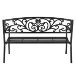 50" Iron Outdoor Courtyard Decoration Park Leisure Bench - Image 6