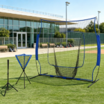 Blue Portable Baseball Net Set with 7.5x7ft Catcher Net Ball Caddy for Hitting Pitching Batting And Catching - All-in-One Sports Equipment - Image 7
