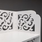 Wood-plastic Board Five Tiers Carved Shoe Rack White A - Image 3