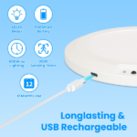 Magnetic USB Rechargeable Ceiling Light with PIR Motion Sensor, 3 Color Temperatures Stepless Dimmable Remote & Button Dual Control Timer Setting Magnetic Adhesive Mount for Closet Hallway Basement - Image 2