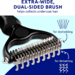 Black pet hair removal dog brush for hair removal - indoor cats use cat brush, long and short haired dogs use double-sided cat brush for hair removal and beauty tools, skin friendly - Image 2