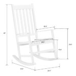 68.5*86*115CM Square Wooden Rocking Chair White - Image 9