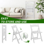 Replacement 15868578 4 Pack Folding Chairs, Resin Chairs with Padded Seat, Comfortable Event Chairs Indoor Outdoor for Home Event Party Picnic School Wedding, White - Image 23