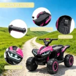Pink 12V Electric Kids ATV – 4 Wheeler Ride On Toy with Dual Motors, 3.7 MPH Top Speed, Music & Headlights - Image 6