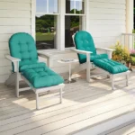 Outdoor Adirondack Chair Cushions – 44x19x4 inch Waterproof Rocking Chair Cushion with 17x19 Ottoman Cushion, Fade & Stain Resistant, Non-Slip Ties for Patio, Garden, Backyard Two-piece - Image 4