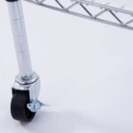 6-Layer Chrome Plated Polygonal Corner Shelf with 2" PP Wheels 680*680*1800 Silver - Image 5