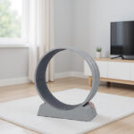 80*34*86CM, Gray PP track connector assembly, Round shape with gray carpet + 1 cat teaser stick, 15kg cat treadmill - Image 3