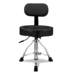 Drum Throne with Backrest, Hydraulic Drum Stool Adjustable Height, Heavy Duty Hydraulic Drum Seat Saddle Design for Drummers Black - Image 2