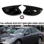 fit for Infiniti G25 G37 Q40 Q60 2009-2015 Gloss Black Sde Wing Mirror Cover Cap
