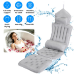 Full Body Bathtub Cushion with Detachable Lumbar Pillow, 4D Honeycomb Mesh Non-Slip Bath Mat with 192 Suction Cups, Machine Washable Soft Bath Pillow for Spa Soaking