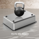 grey L10 Stainless steel cat litter box, made of thickened material to prevent scratching and leakage, easy to clean and non stick to sand, durable and odorless, suitable for cats of all sizes, making home cle - Image 3