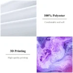 Teen Bedding Sets for Girls Marble Bedding Watercolor Purple Duvet Cover Set Modern Abstract Bed Set 3 Piece Girly Bedspreads (Twin) - Image 7