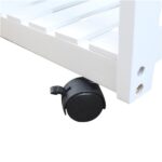 Foldable With Wooden Handle Semicircle Dining Cart With Round Stools White - Image 7
