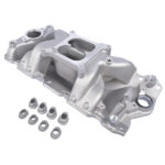 Aluminum Dual Plane Air Gap Intake Manifold For Small Block Chevy 262-400 1955-1986 - Image 2