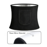 Waist Trimmer Belt Body Shaper Weight Loss Girdle Waist Trainer w/ Phone Pocket Black-Silver (US Logistics only For USPS.TK/TMEU only For self-pickup)
