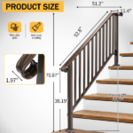Outdoor 4 Level Iron Handrail Copper - Image 4