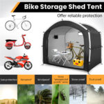 7.2×5.1×6 Ft Outdoor Bike Storage Shed Tent Waterproof Bicycle Shelter for 5 Bikes - Image 5