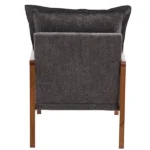 Cloud Shaped Indoor Leisure Chair with Solid Wood Armrest & Solid Wood Frame, Chenille Fabric Accent Chair with Lumbar Pillow, Single Sofa Chair Dark Grey - Image 7