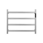 22.5" Brushed Nickel Heated Towel Rack for Bathroom,Wall Mounted with Intelligent Touch Screen Timer, 4-Bar Towel Warmer, 304 Stainless Steel Polished, Plug-in/Hard-Wired[Unable ship on weekends, TK/TEMU only for pickup, only TX10643 warehouse supports GOFO]