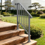 Silver Outdoor 2-Step Iron Handrail - Image 5