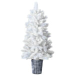 4 FT White Artificial Christmas Tree with Pot Stand, Potted Xmas Pine Tree with 200 Branch Tips for Holiday Party Office Home, White - Image 11