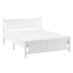 Queen Single Bunk Bed Painted + Melamine Veneer & Pine + MDF Bed Frame Vertical Striped Decorative Bed Frame 63.78*83.46*37.8in White - Image 27