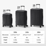 PP Trolley Case 20in 24in 28in 3PCS Suitcase Set Black - Image 19