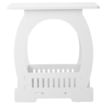 Side Table with Storage, Nightstand End Table for Small Spaces, Modern Arch Design Bedside Table for Indoor Outdoor, White - Image 4