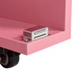 Nail Desk Folding Table, Pink MDF Manicure Station w/ 2 Drawers & 1 Door Cabinet for Nail Art Salon Home Beauty - Image 10