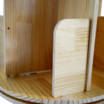 1-Layer Rotating Bookcase 360 Rotating Display Rack Pine Wood Rotating Bookshelf - Image 11