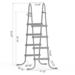 4-Step 52in Iron Pool Ladder (Gray Frame + Gray Steps) - Image 3