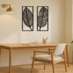 CIFbuy 2pcs Leaf metal wall art, handmade iron plant decoration, rural black hanging accessories, natural inspiration, home decoration, vivid leaf pa(TikTok/temu self-pickup orders) - Image 2
