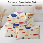 Mushroom Comforter Set Queen Size, Pink Yellow Mushroom Bedding Bedding Set, 3 Piece, 1 Comforter (90"x90") and 2 Pillow Shams (20"x36") - Image 6