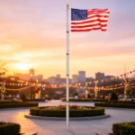 20FT Heavy Duty Telescoping Flagpole Kit, 3x5 American Flag for Outside - Image 5