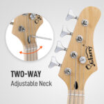 [Do Not Sell on Amazon] 4 String 30in Short Scale Thin Body GB Electric Bass Guitar with Bag Strap Connector Wrench Tool Burlywood - Image 5