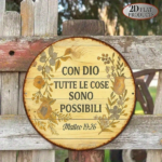 CIFbuy 1pc Vintage Italian Phrase "With God Everything Is Possible" Round Aluminum Wall Plaque, 8x8 Inch Religious Faith Home Decor Sig TikTok, TikTok, Self-pickup Logiopics - Image 6