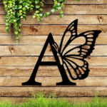 CIFbuy Single Butterfly Monogram iron Wall Art Sign Custom All Letters Wedding Backdrop Home Wall Decor Housewarming Gift DIY Wedding Sign Christmas Halloween New Year Home Decor (TikTok, temu pick-up service) - Image 2
