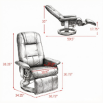 Black Manual Swivel Faux Leather Lounge Chair – with Footrest & Armrest, Perfect for Living Room Relaxation - Image 3