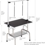 36" Professional Dog Pet Grooming Table Adjustable Heavy Duty Portable w/Arm & Noose & Mesh Tray - Image 5