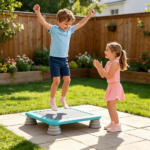 25.5 Inch Kids Mini Trampoline with Non-Slip EVA Jumping Surface, Rounded Edge PU Foam Foot Pads Compact Indoor Outdoor Balance Bounce Toy for Toddlers Ages 3+ Blue - Image 9