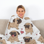 Halloween Cartoon Pug Flannel Blanket - Soft, Scenic, Lightweight, Suitable for Sofa, Office, Bed, Nature, Travel - Multi-functional Four-season Gift, Variety 60*80 temu can only be self-picked - Image 5