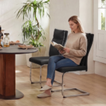 Dining chair set (2 pieces) modern leather imitation soft cushion dining chair, with soft cushion backrest and electroplated legs, suitable for kitchen/living room/dining room,Black - Image 12