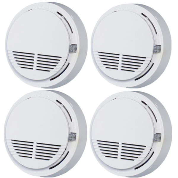(4 Pack) Smoke Alarm Detector Home Fire Safety Sensor Alert Battery Included (US Logistics For USPS/DHL/Fedex/UPS. No designated logistics accepted TK/TMEU only For self-pickup