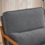 Same Code 33734058 Oak Armrest Oak Upholstered Single Lounge Chair Indoor Lounge Chair Dark Grey - Image 21