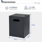 41*41*50.5cm Square Black Flip-top Gas Storage Garden Iron Side Table - Image 5