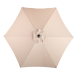 9ft Patio Umbrella, Outdoor Market Umbrella with Push Button Tilt, Crank Handle, 6 Sturdy Iron Ribs, UPF 50+ Waterproof Solution-Dyed Polyester Canopy, for Garden, Deck, Backyard, Poolside, Beige - Image 3