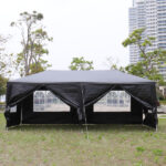 Same Code 39118565 10'x20' Outdoor Party Tent with 6 Removable Sidewalls, Waterproof Canopy Patio Wedding Gazebo, Black - Image 6